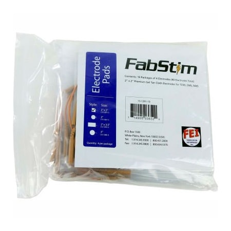 Fabrication Enterprises FabStim Self-Adhesive TENS Electrodes, Square 2" (5.1 cm), 4/Pack 13-1291-1